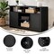 Merrick Lane Burkett 58" Mid-Century Modern Four Door Buffet, TV Stand with Shelving Fits Tv's up to 65"